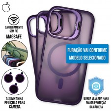 Capa iPhone 15 Pro - Metal Stand Fosca Magsafe Dark Purple